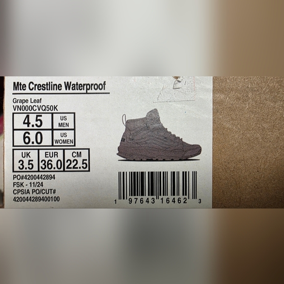 Vans MTE Crestline Waterproof Boots – Grape Leaf – Multiple Sizes Available main image 4